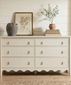Co. House Designs Onda Cream Oak 6-Drawer Dresser